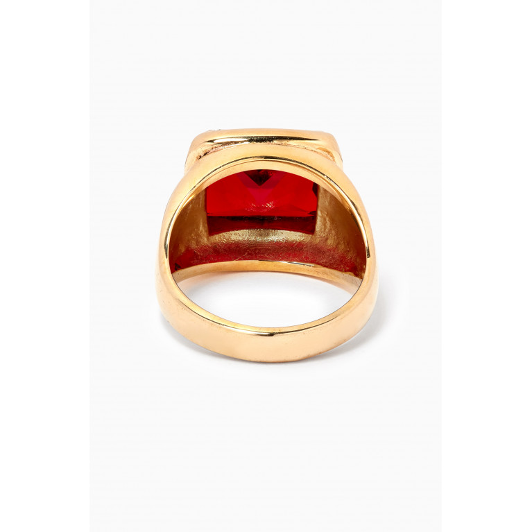 Luiny - Spiral Cuadro Stone Ring in Gold-plated Metal