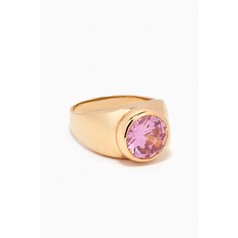 Luiny - Mondrian Stone Ring in Gold-plated Metal