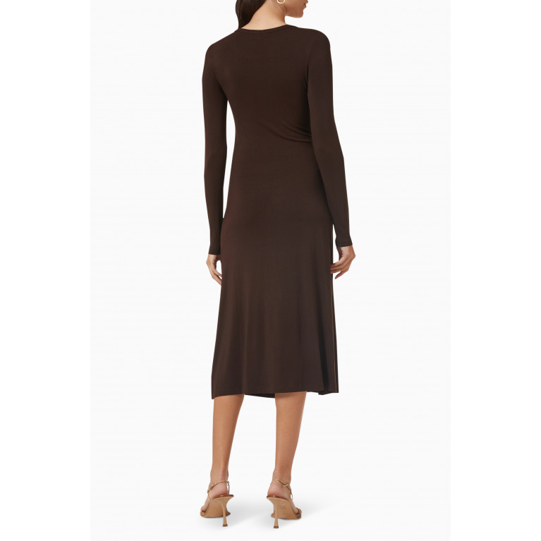 Ninety Percent - Bryn Knotted Drape Midi Dress in Stretch Tencel™