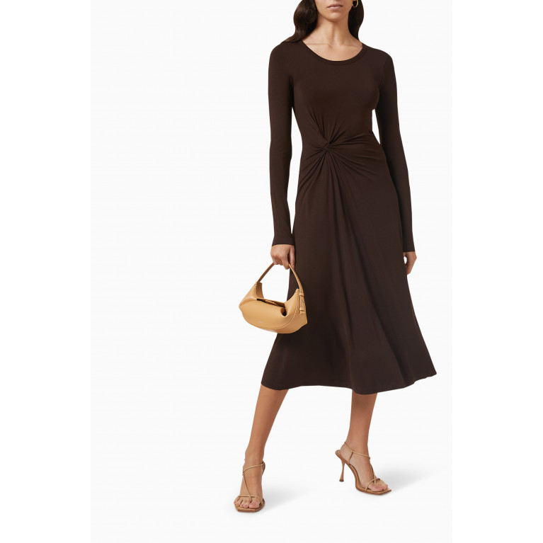 Ninety Percent - Bryn Knotted Drape Midi Dress in Stretch Tencel™