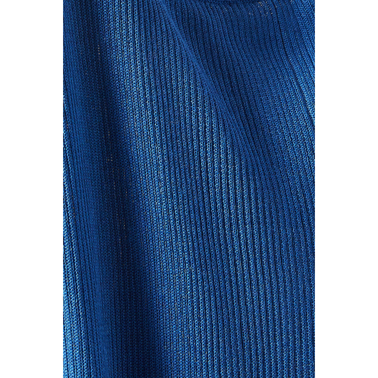 Ninety Percent - Christa Wide-leg Pants in Ribbed Knit Blue