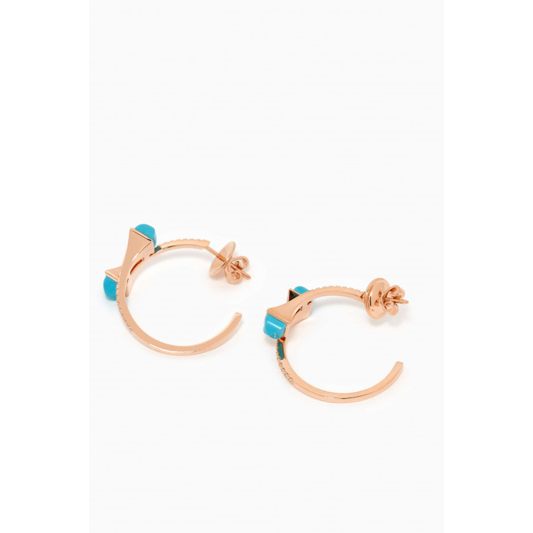 Marli - Cleo Diamond Small Hoop Earrings in 18kt Rose Gold