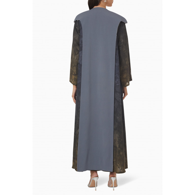 The Orphic - Ombre Abaya Set in Linen & Satin