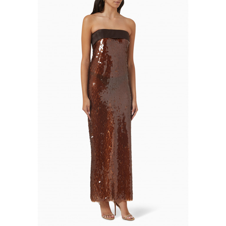 The Orphic - Puffed Maxi Dress in Crystalized Organza