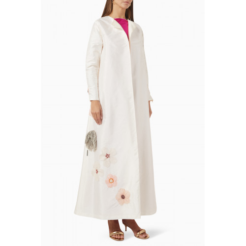 Frou Frou - Floral-embroidered Abaya in Taffeta
