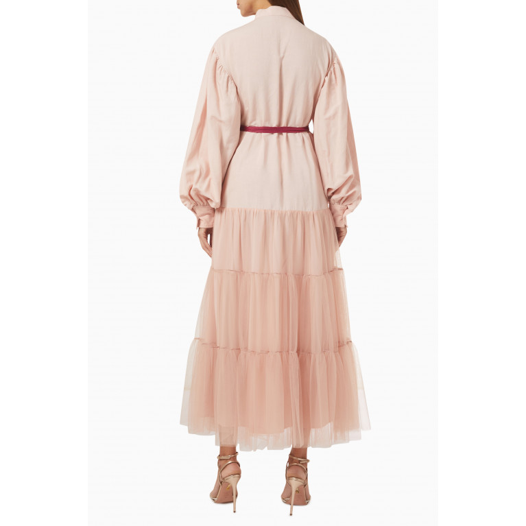 Frou Frou - Midi Dress in Linen & Tulle