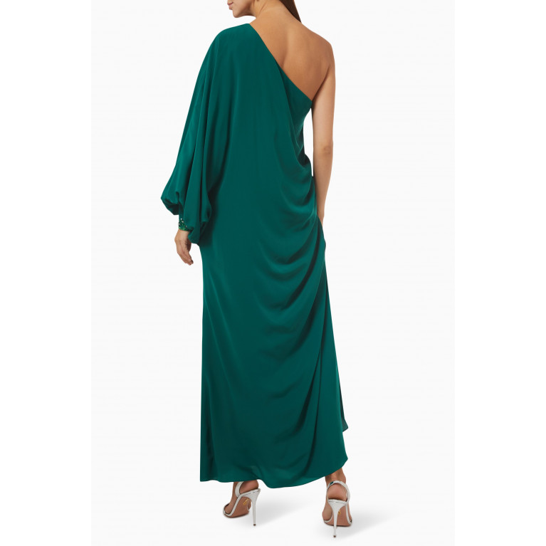Noor Al Bahrani - One-shoulder Draped Dress in Crepe