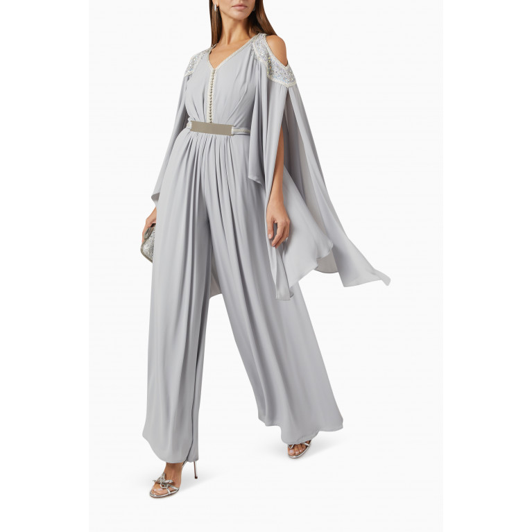 Eleganza La Mode - Moroccan Jumpsuit in Soft Crepe Grey