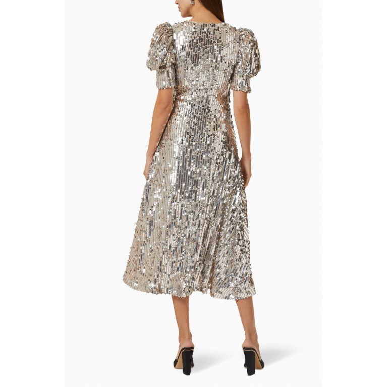 Rotate - Sierina Midi Dress in Sequin-mesh