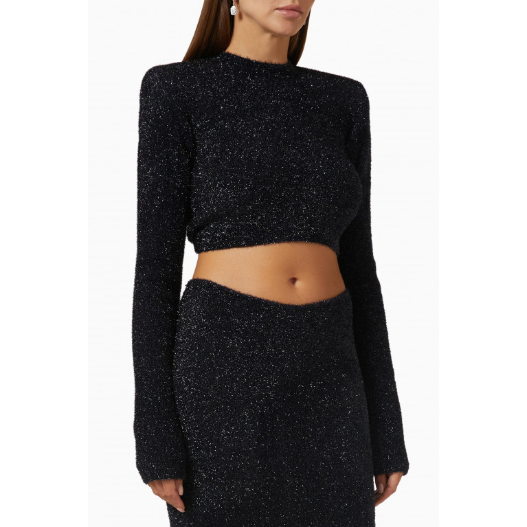 Rotate - Hayley Crop Top in Glitter Knit