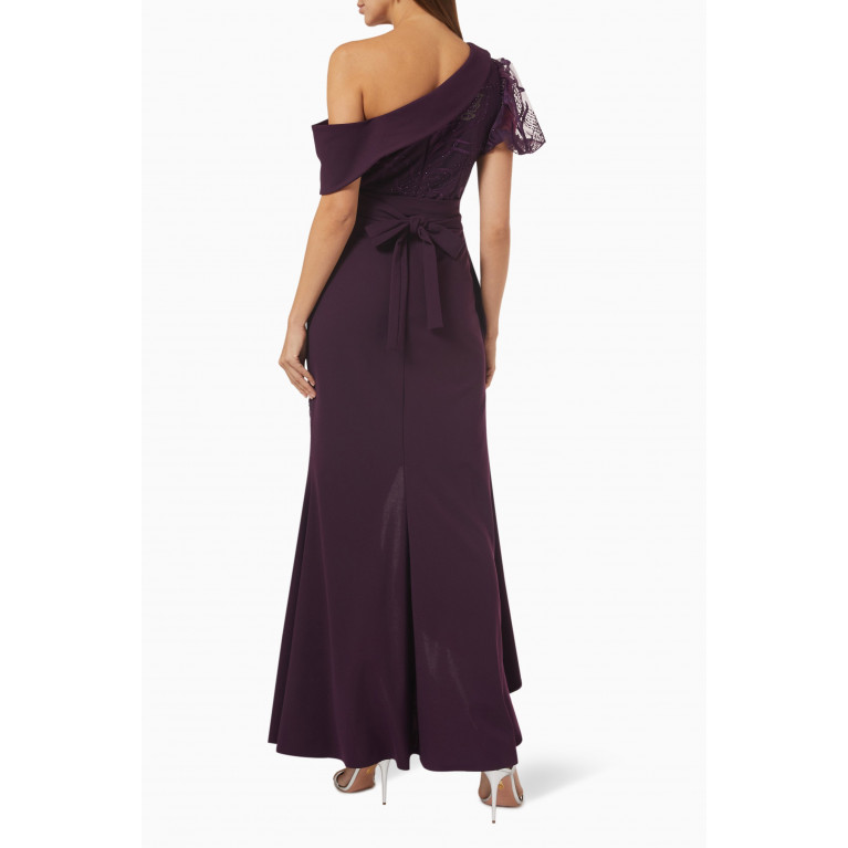 Amri - One-shoulder Maxi Dress Purple