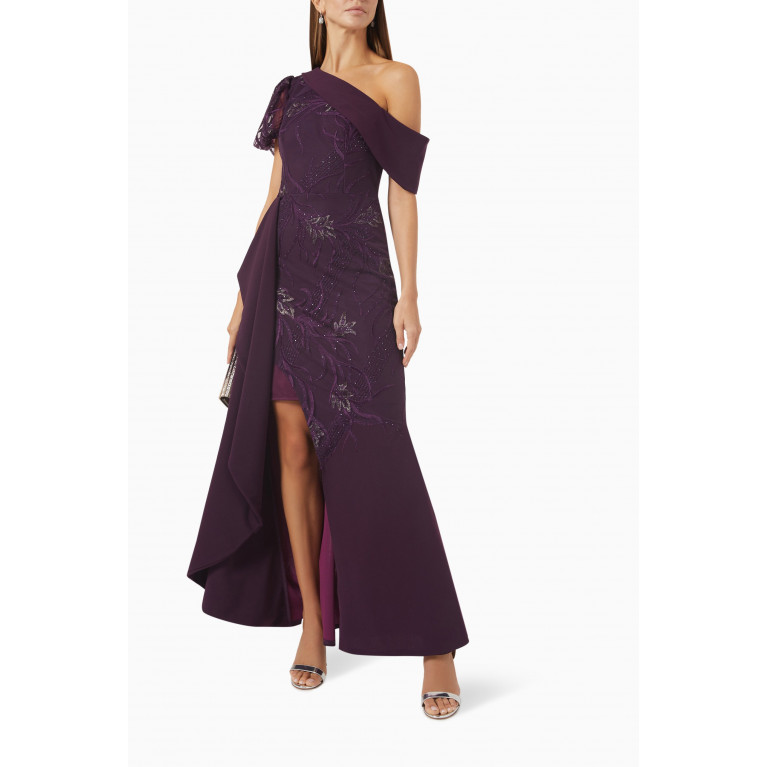 Amri - One-shoulder Maxi Dress Purple