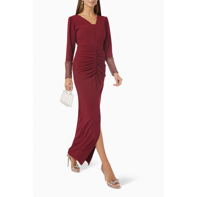 Amri - Ruched Maxi Dress Red