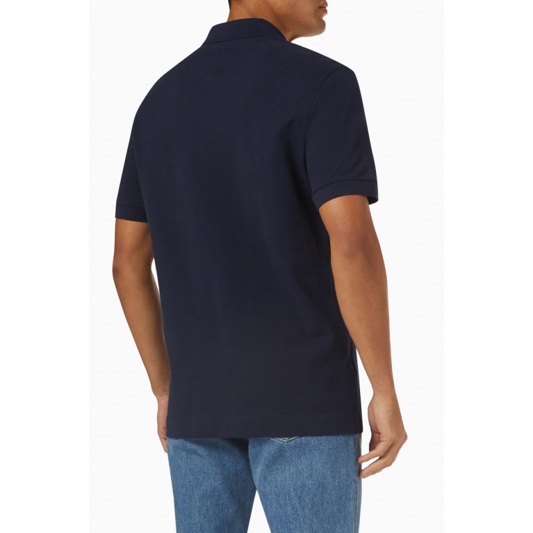 Lacoste - Holiday Badge Polo Shirt in Organic Cotton-piqué Blue
