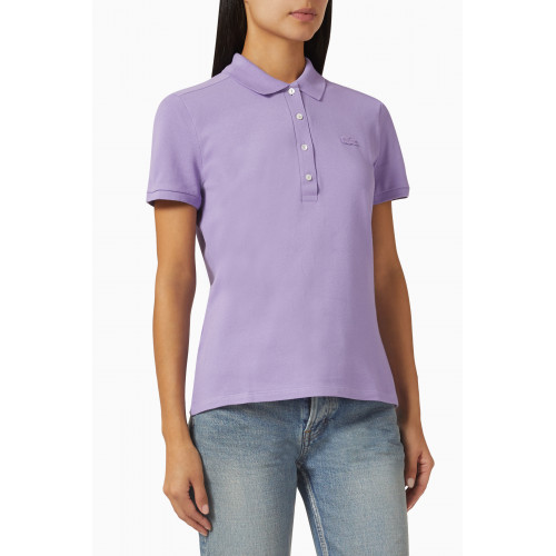 Lacoste - Slim Fit Polo Shirt in Stretch Cotton Piqué Purple
