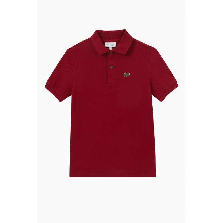 Lacoste - Regular-fit Petit Polo Shirt in Cotton-piqué Red