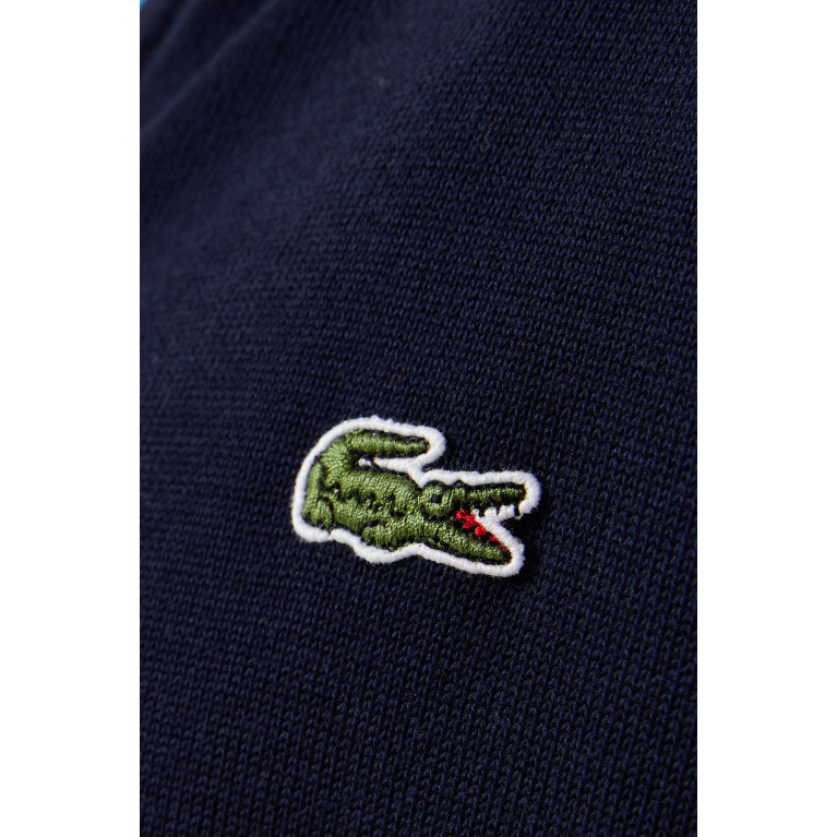Lacoste - Stand-up Zipped Sweatshirt in Organic Cotton Blue