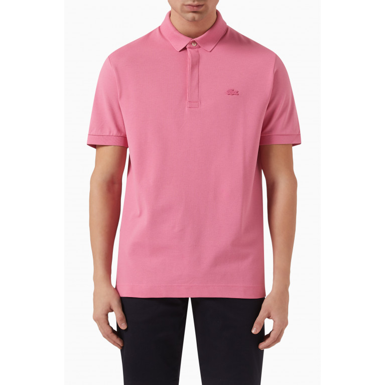 Lacoste - Paris Regular-fit Polo Shirt in Stretch-cotton Pink