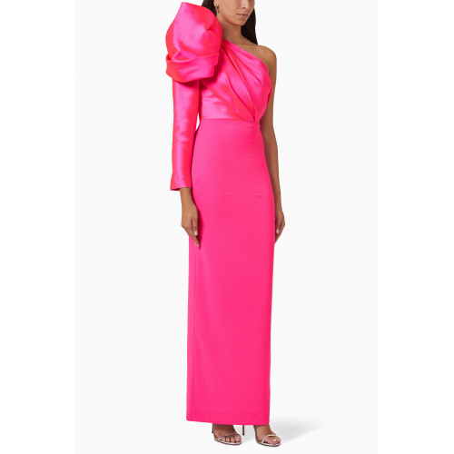 Solace London - Lexi One-shoulder Maxi Dress Pink