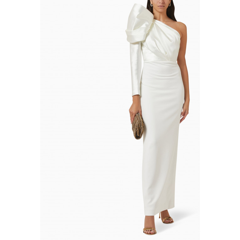 Solace London - Lexi One-shoulder Maxi Dress White