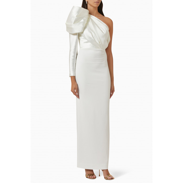 Solace London - Lexi One-shoulder Maxi Dress White