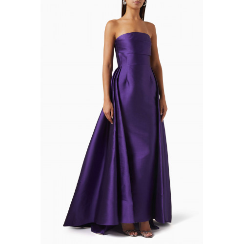 Solace London - Tiffany Strapless Maxi Dress in Satin Purple