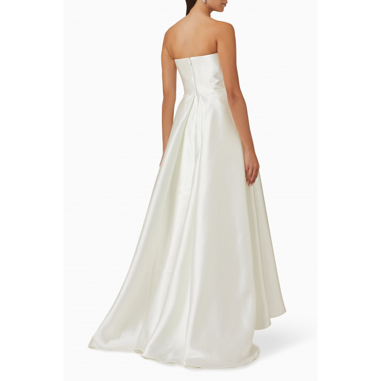 Solace London - Tiffany Strapless Maxi Dress in Satin White