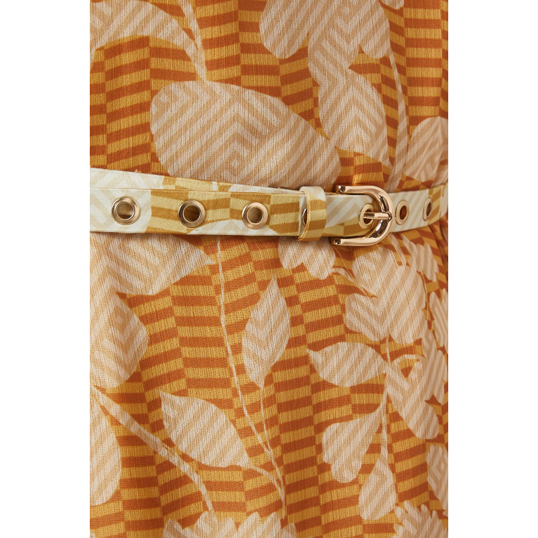 Kalico - Printed Belted Midi Dress