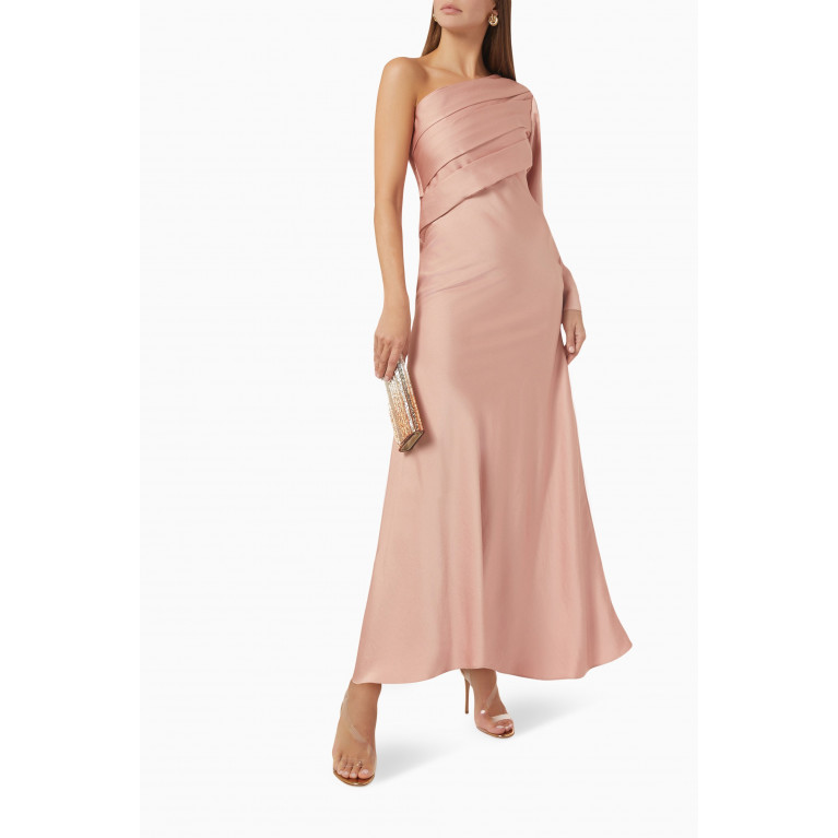 Serrb - One-Shoulder Ruched Dress in Eco Twill