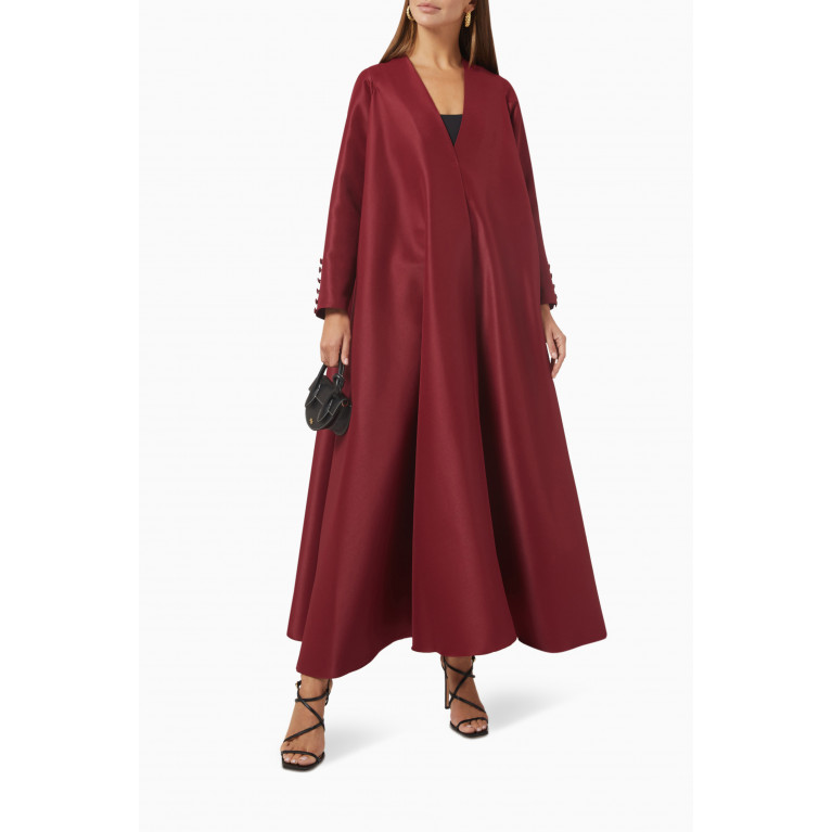 Serrb - A-line Long Sleeve Abaya in Satin