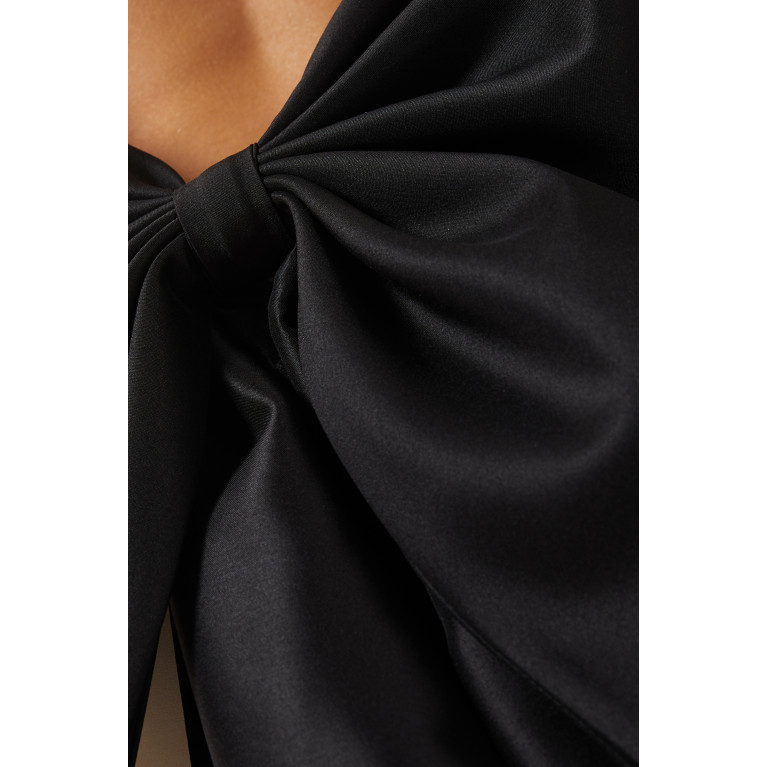 Serrb - Two-tone Bow Dress in Satin
