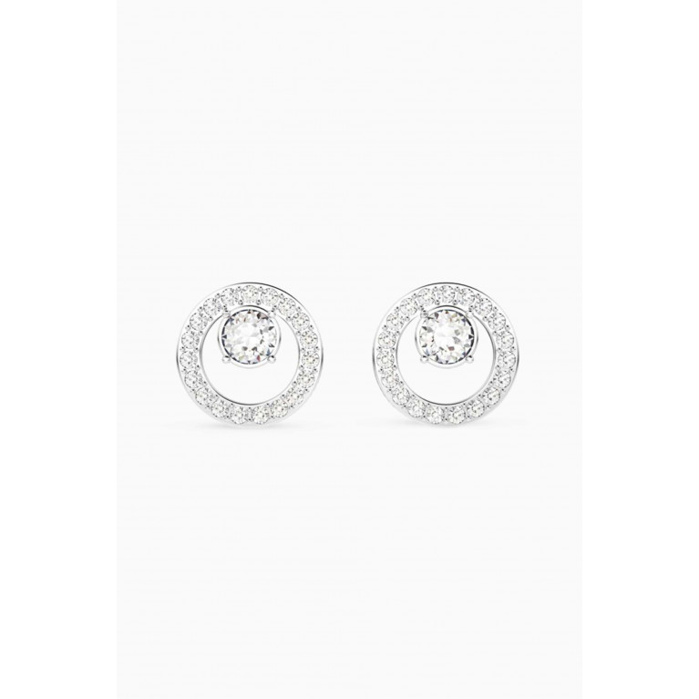 Swarovski - Creativity Crystal Stud Earrings in Rhodium-plated Metal White