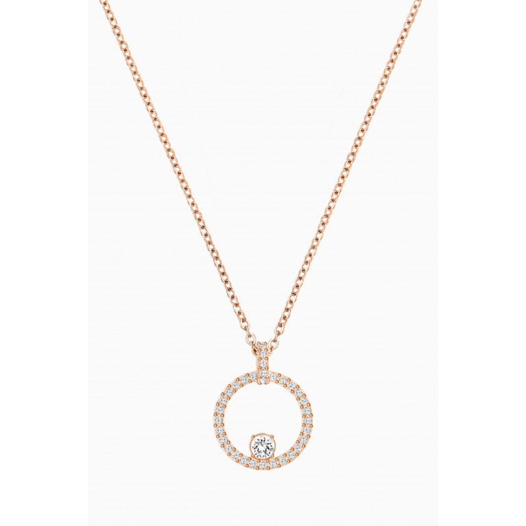 Swarovski - Creativity Crystal Circle Pendant Necklace in Rose Gold-plated Metal Gold