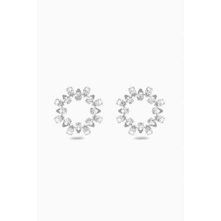 Swarovski - Millenia Crystal Circle Earrings in Rhodium-plated Metal