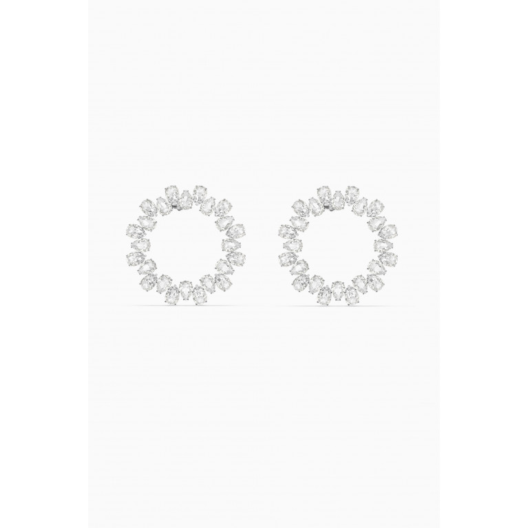 Swarovski - Large Millenia Crystal Circle Earrings in Rhodium-plated Metal