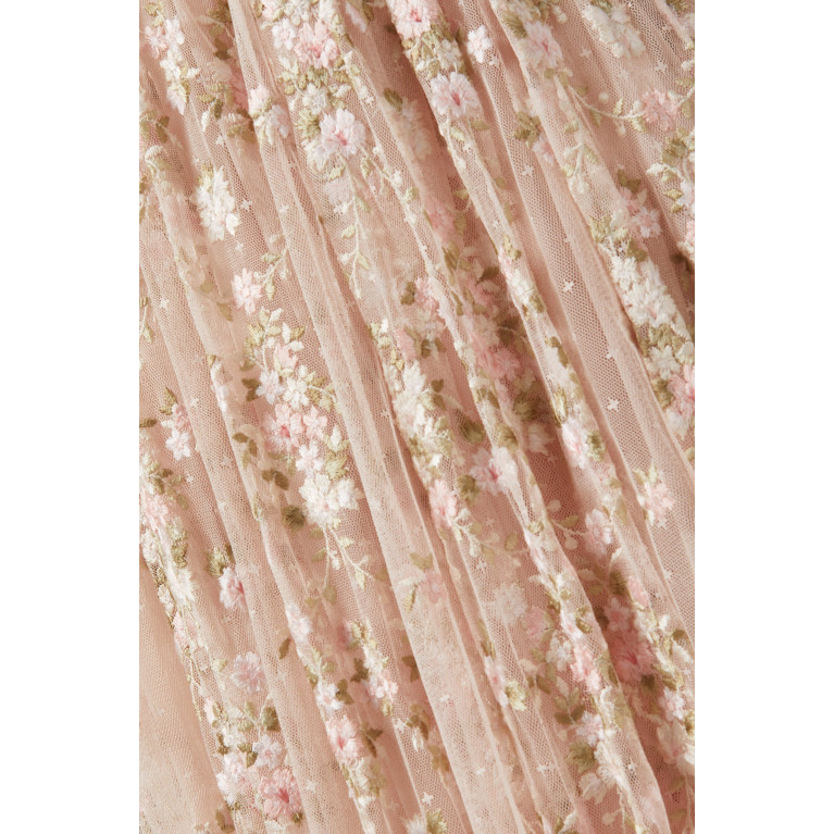 Needle & Thread - Victoria Ditsy Embroidered Gown in Tulle Pink