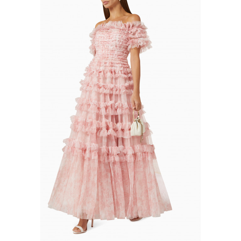 Needle & Thread - Fleur De Lis Off-shoulder Maxi Dress in Tulle
