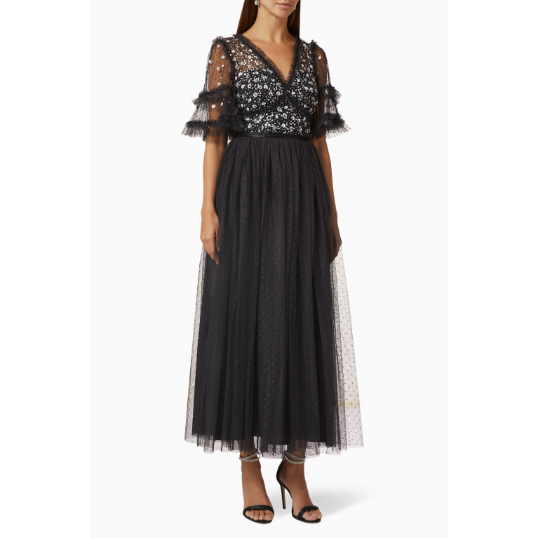 Needle & Thread - Maybelle Sequin-embellished Gown in Tulle Black