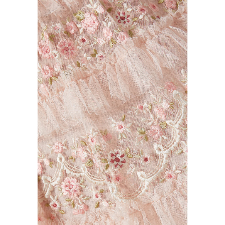 Needle & Thread - Calathea Ruffle Midi Dress in Tulle Pink