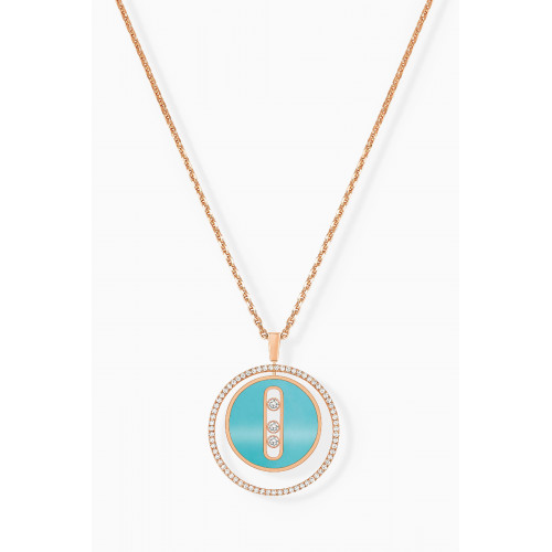Messika - Lucky Move Diamond & Turquoise Necklace in 18kt Rose Gold