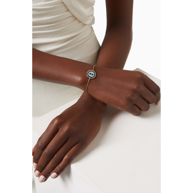 Messika - Lucky Move Diamond & Turquoise Bracelet in 18kt Rose Gold