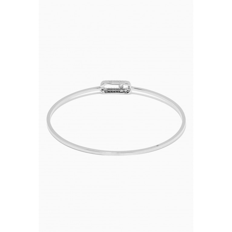 Messika - Move Uno Pavé Diamond Flex Bangle Bracelet in 18kt White Gold White