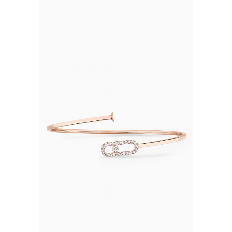 Messika - Move Uno Pavé Diamond Flex Bangle Bracelet in 18kt Rose Gold