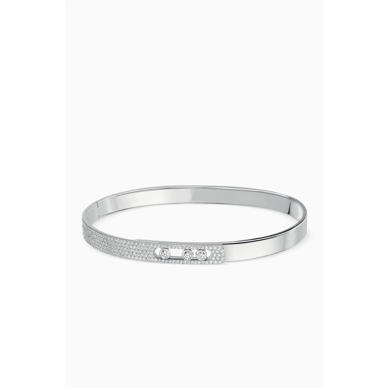 Messika - Move Noa Pavé Diamond Bangle Bracelet in 18kt White Gold