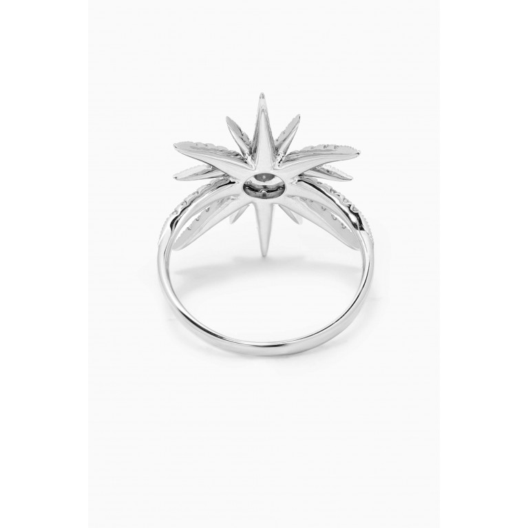 Djula - Soleil Big Sun Diamond Ring in 18kt White Gold