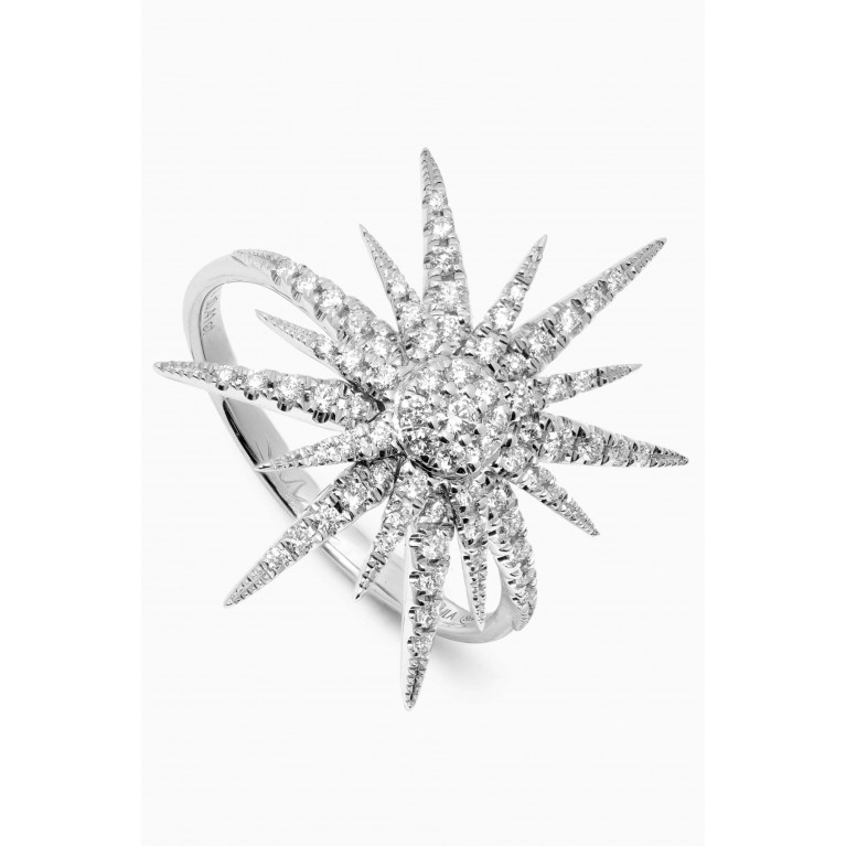Djula - Soleil Big Sun Diamond Ring in 18kt White Gold