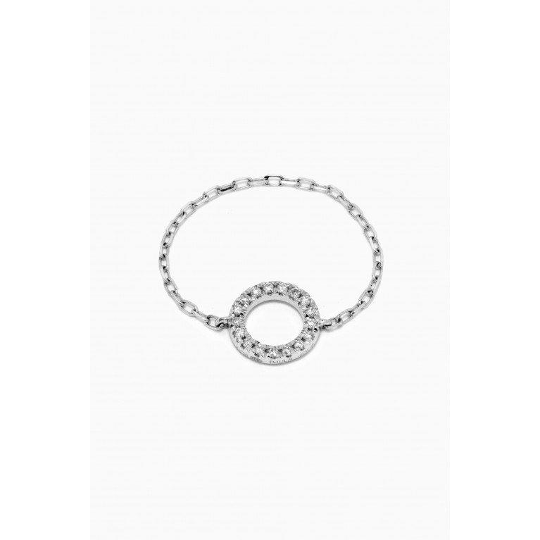 Djula - Circle Chain Ring in in 18kt White Gold