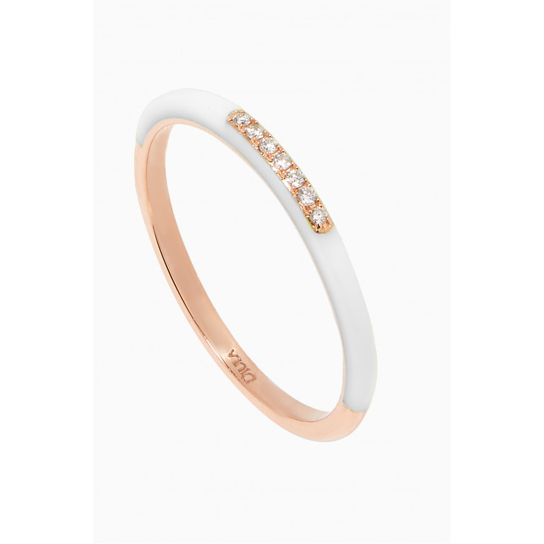 Djula - Marbella Diamond & Enamel Ring in 18kt Rose Gold