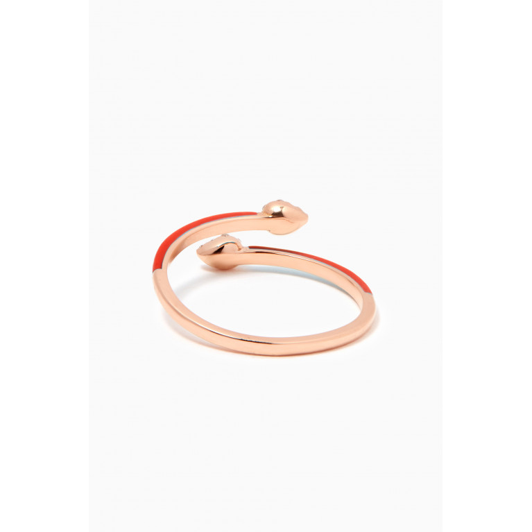 Djula - Marbella Snake Diamond & Enamel Ring in 18kt Rose Gold