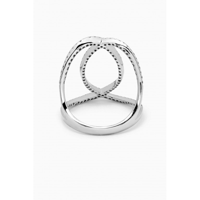Djula - Double C Diamond Ring in 18kt White Gold
